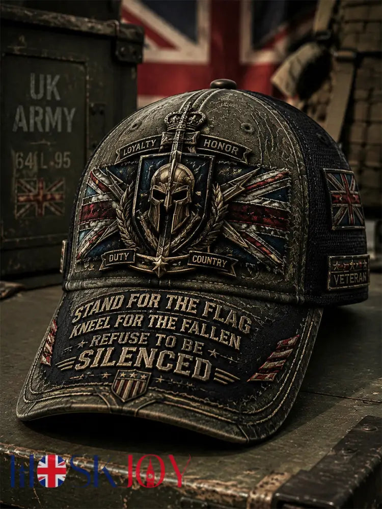 Unisex Retro Patriotic Veteran Attitude Print Hat - Olive Green / ONE