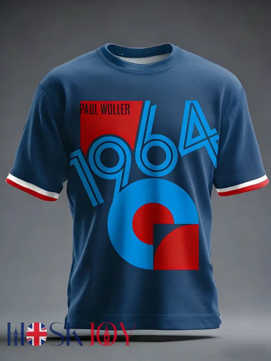 Unisex Retro Punk Band Art Casual Short-Sleeved Shirt - Blue / S