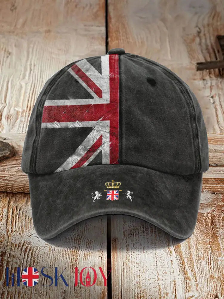 Unisex UK Flag Print Hat - Black / JM