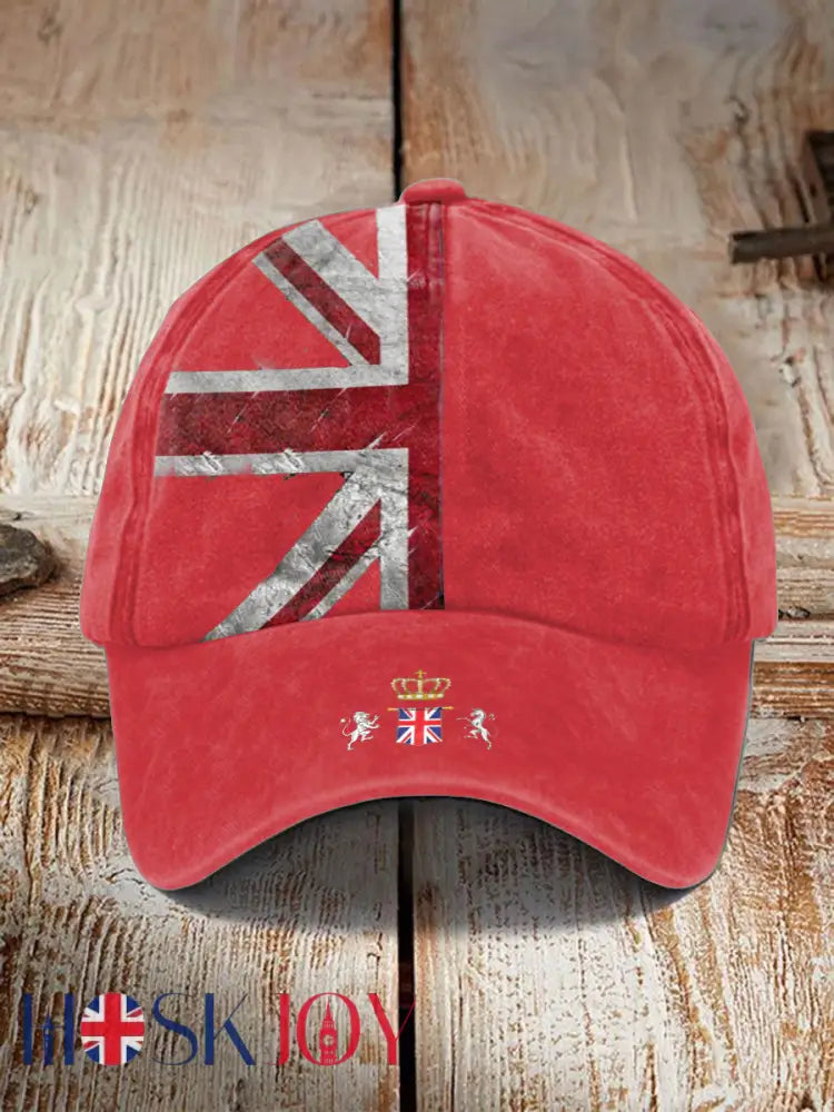 Unisex UK Flag Print Hat - Red / JM
