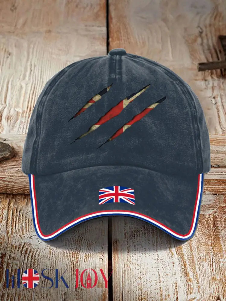Unisex UK Flag Printed Hat - Navy Blue / JM