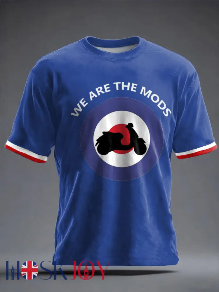 Unisex UK Mod Music Lover Printed T-shirt - Royal Blue / S