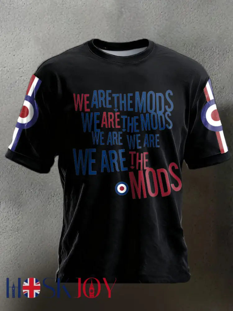 Unisex UK Mods Music Lover Printed T-shirt - Black / S