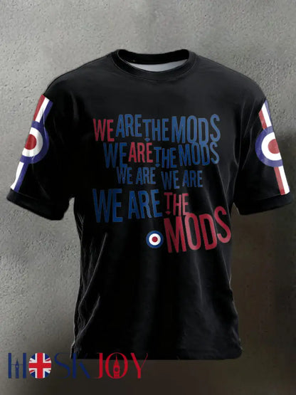 Unisex UK Mods Music Lover Printed T-shirt - Black / S