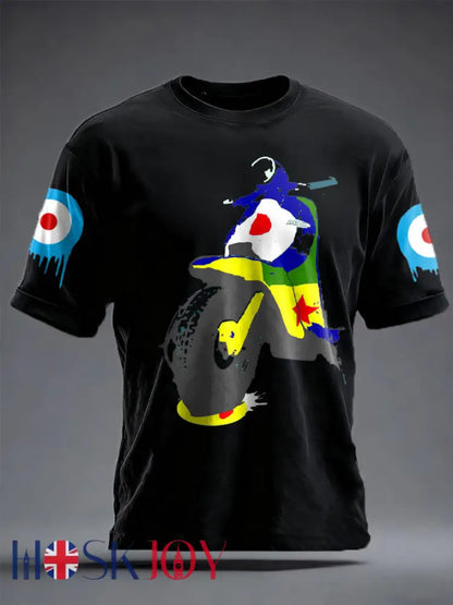 Unisex UK Mods Music Lover Printed T-shirt - Black / S