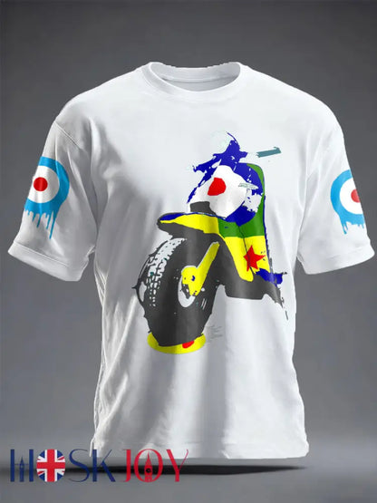 Unisex UK Mods Music Lover Printed T-shirt - White / S