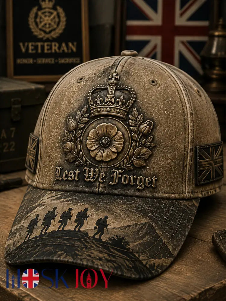 Unisex Veteran Lest We Forget Hat - Khaki / ONE