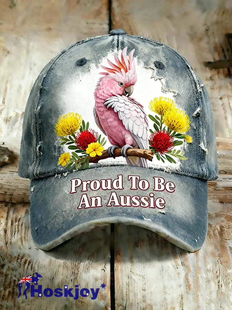 Unisex Vintage Australian Vacation Pattern Printed Hat A / ONE