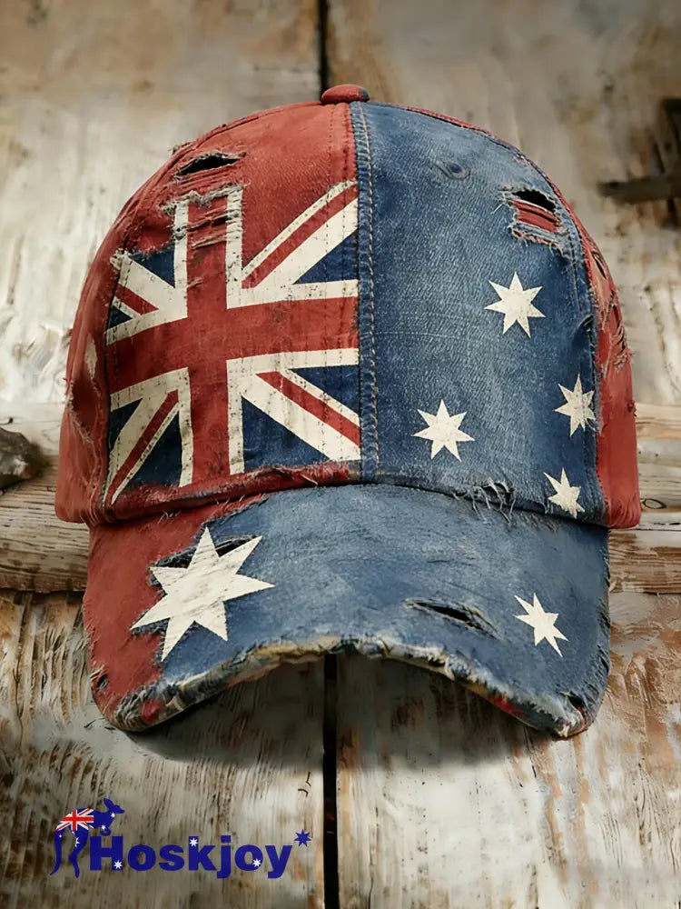 Unisex Vintage Australian Vacation Pattern Printed Hat A / ONE