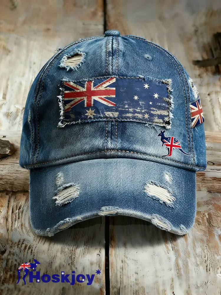 Unisex Vintage Australian Vacation Pattern Printed Hat A / ONE