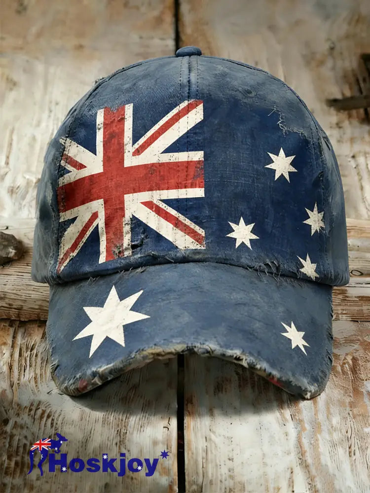 Unisex Vintage Australian Vacation Pattern Printed Hat A / ONE