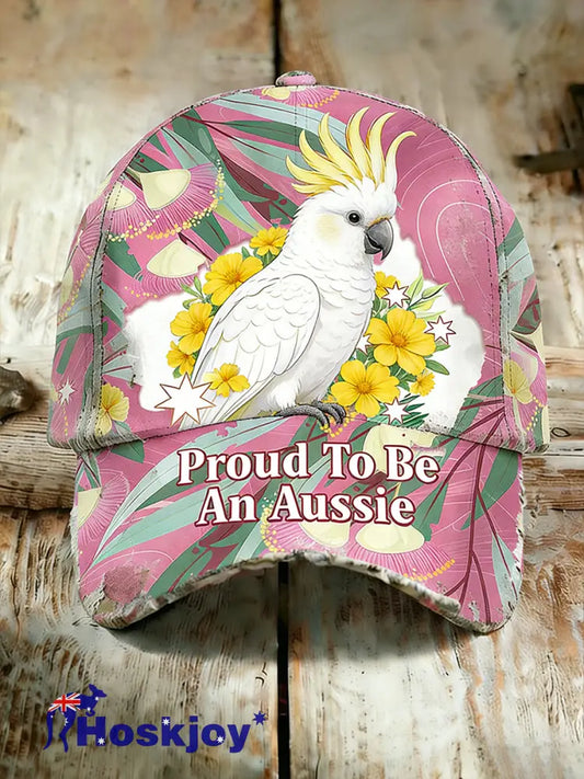 Unisex Vintage Australian Vacation Pattern Printed Hat A / ONE