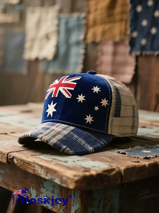 Unisex Vintage Australian Vacation Pattern Printed Hat A / ONE