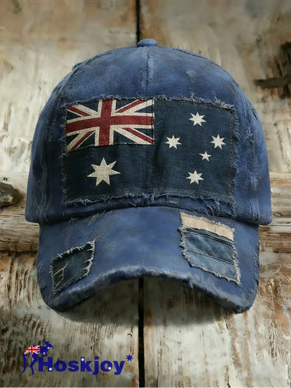 Unisex Vintage Australian Vacation Pattern Printed Hat D / ONE