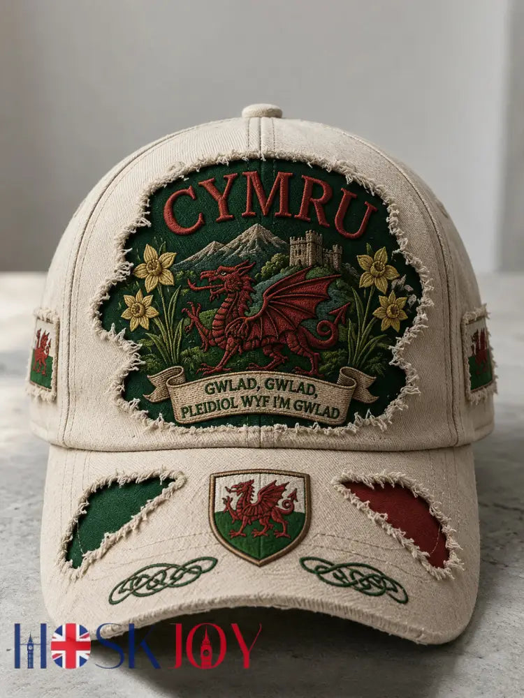 Unisex Welsh Red Dragon Art Print Casual Hat - A / ONE