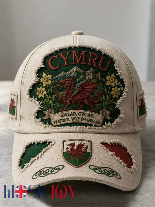 Unisex Welsh Red Dragon Art Print Casual Hat - A / ONE