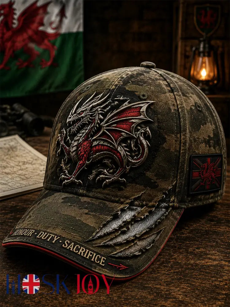Unisex Welsh Red Dragon Printed Hat - Green / ONE