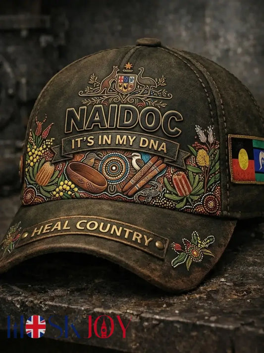 Vintage AU Aboriginal Culture Printed Casual Washed Hat - Brown / ONE