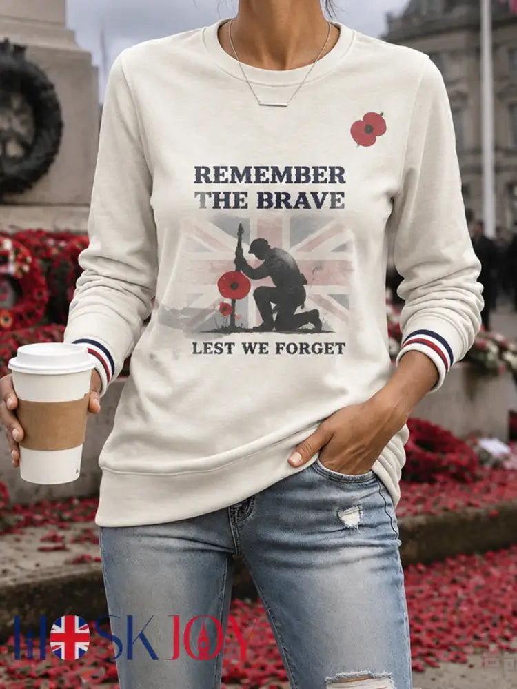 Woman’s Vintage British Rememberance Day-Themed Printed Sweatshirt - A / S