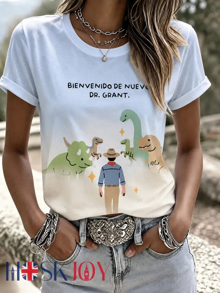 Women’s 1947-2026 Memorial Vintage Dinosaur Graphic T-shirt - As picture / S