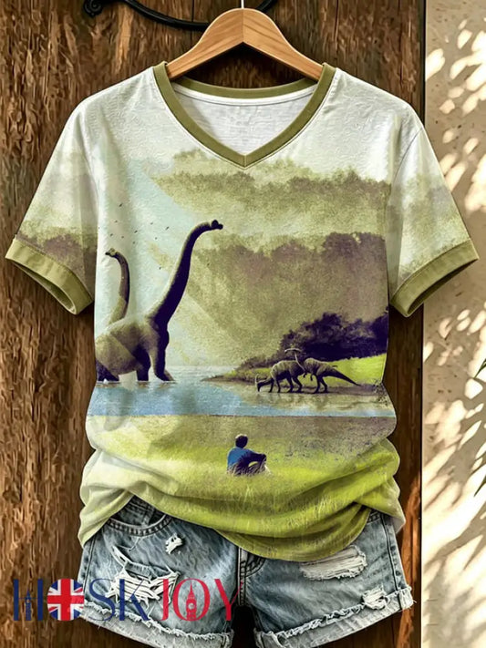 Women’s 1947-2026 Memorial Vintage Dinosaur Graphic T-shirt - As picture / S