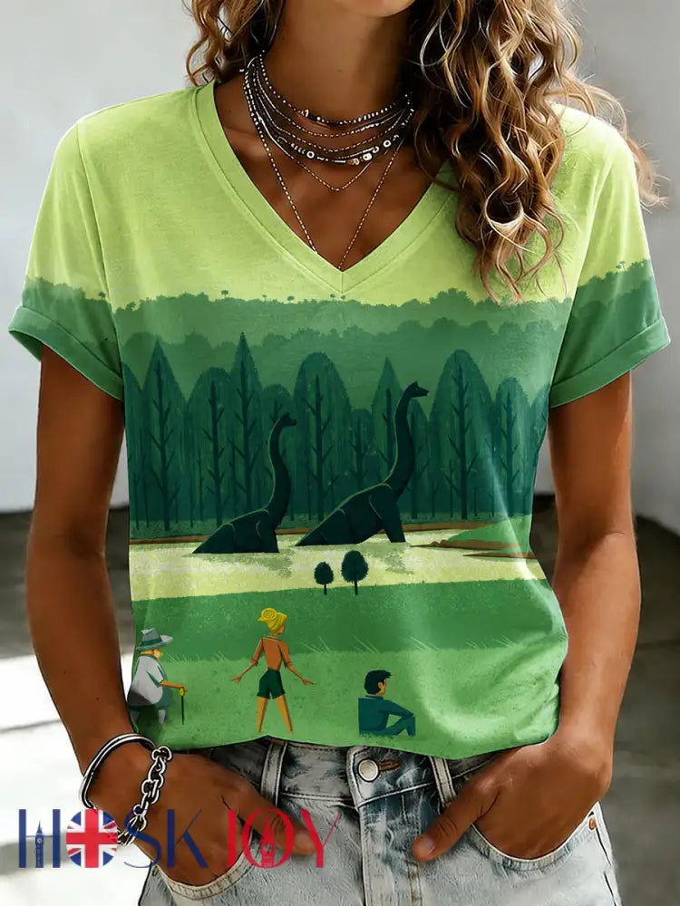 Women’s 1947-2026 Memorial Vintage Dinosaur Graphic T-shirt - As picture / S