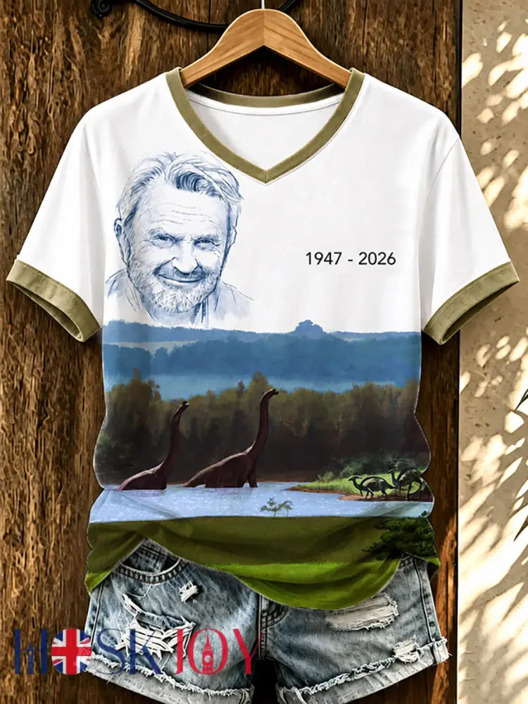 Women’s 1947-2026 Memorial Vintage Dinosaur Graphic T-shirt - As picture / S