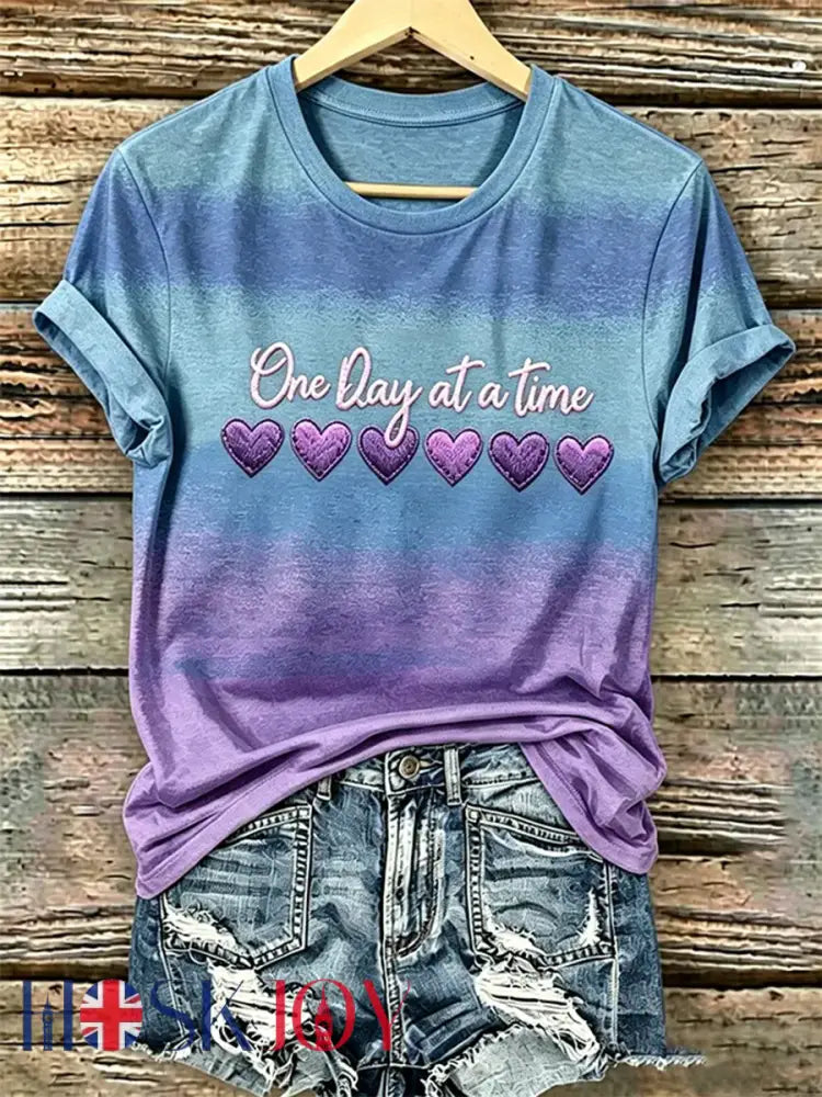 Women’s Alzheimer’s Awareness Support Print Tee - Picture 1 / S