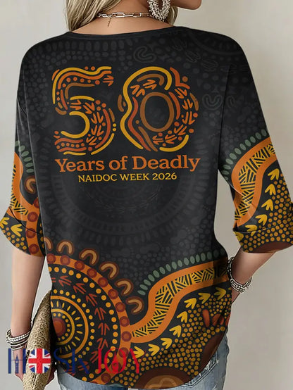 Women’s AU 50 Years of Deadly NAIDOC Week Aboriginal Culture Printed Tops