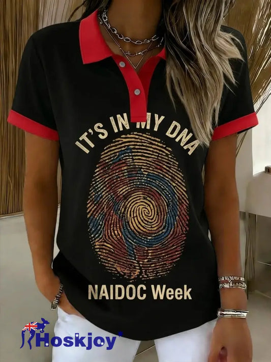 Women’s AU Aboriginal Art NAIDOC Week Printed T-Shirt - Black / S