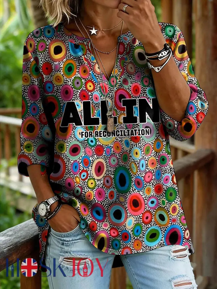 Women’s AU Aboriginal Art Printed Tops As picture / S