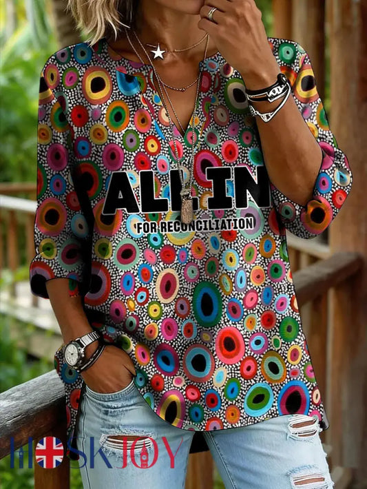 Women’s AU Aboriginal Art Printed Tops As picture / S