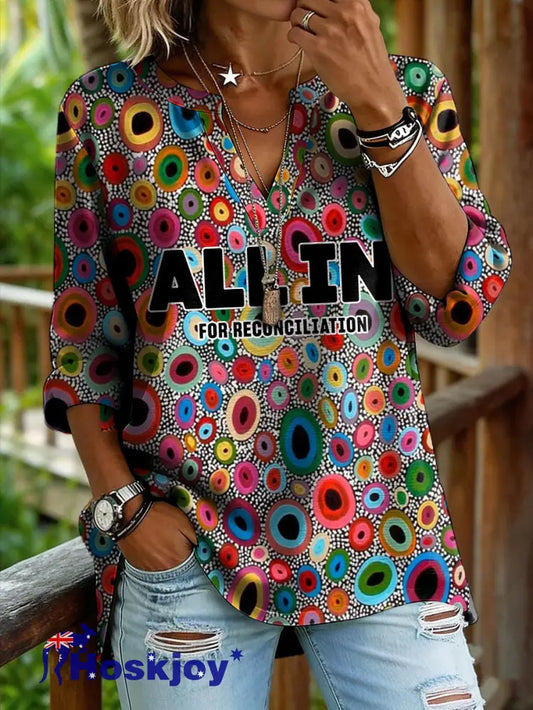 Women’s AU Aboriginal Art Printed Tops As picture / S