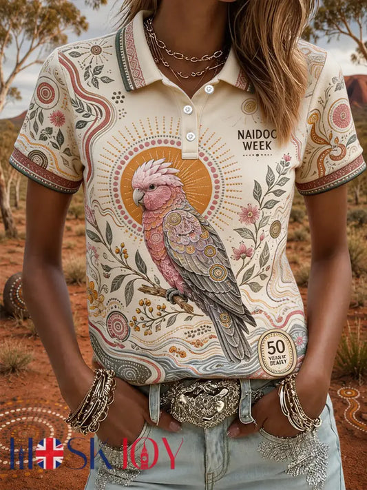 Women’s Australia Aboriginal Culture NAIDOC Week Printed Casual Tops - As picture / S