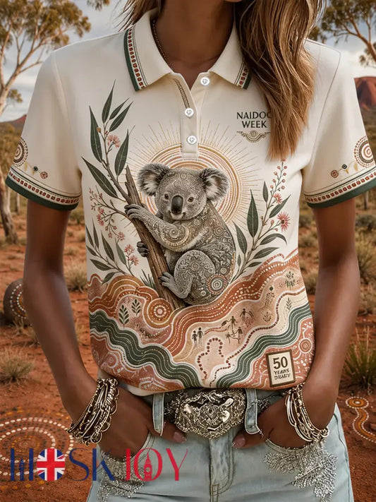 Women’s Australia Aboriginal Culture NAIDOC Week Printed Casual Tops - As picture / S