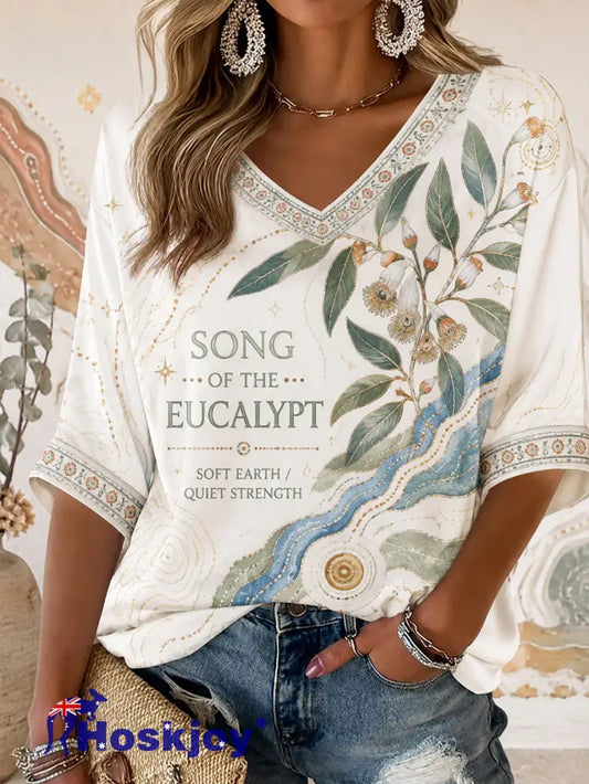 Women’s Australian Aboriginal Culture Art Printed Tops - As picture / S