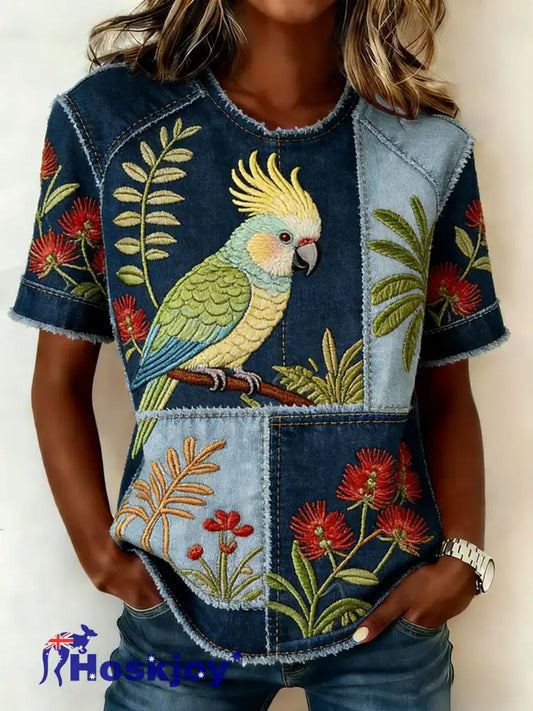 Women’s Australian Cockatoo Aussie Proud Printed T-shirt Blue / S