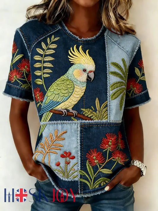Women’s Australian Cockatoo Aussie Proud Printed T-shirt Blue / S