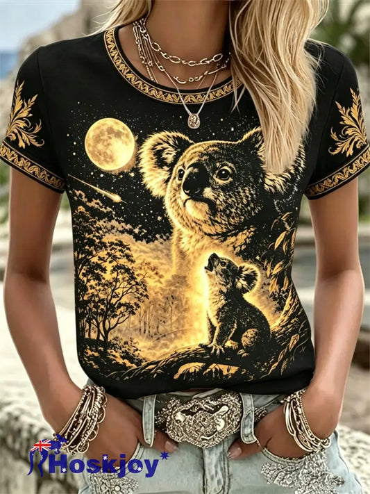 Women’s Australian Koala Print short-sleeved T-shirt - As picture / S