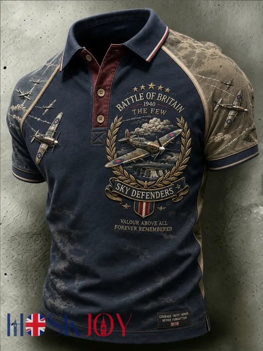 Women’s Battle of Britain Printed V-neck off-shoulder short-sleeved T-shirt - As picture / S