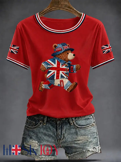 Women’s British Printed T-shirt - Red / S
