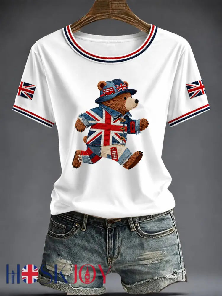 Women’s British Printed T-shirt - White / S