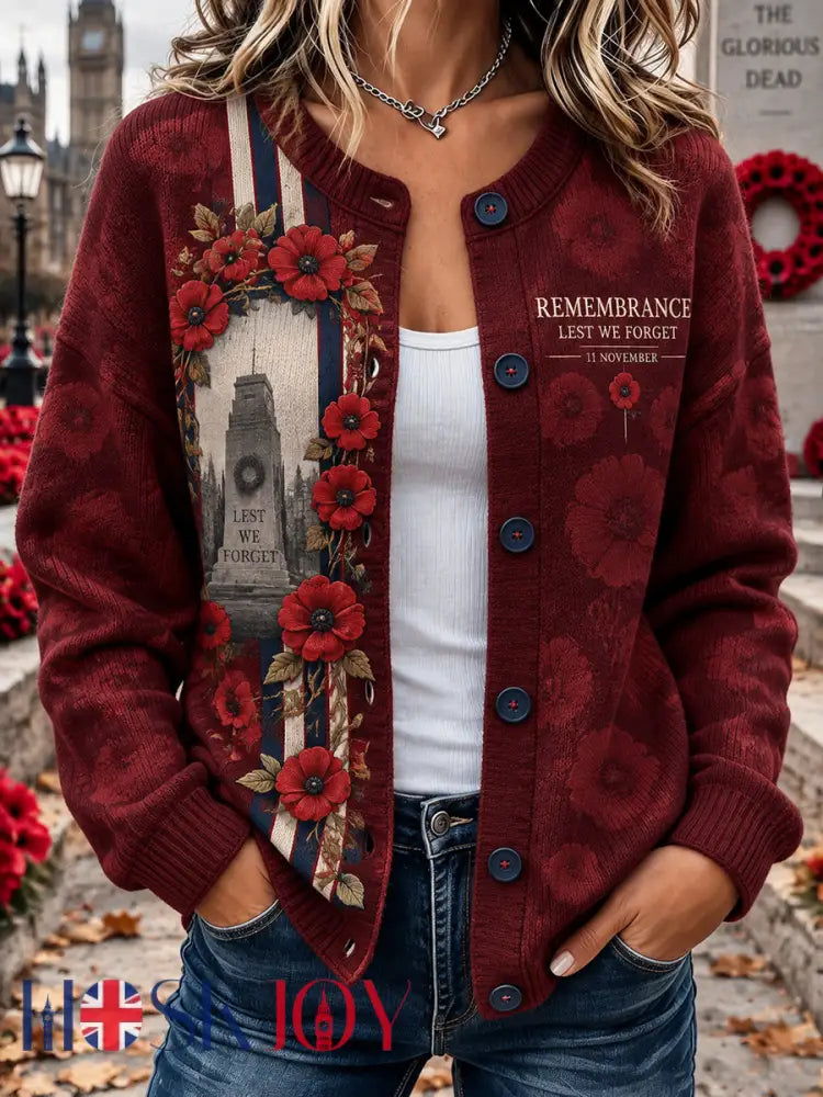 Women’s British Remembrance Day Printed Waffle Coat - A / S