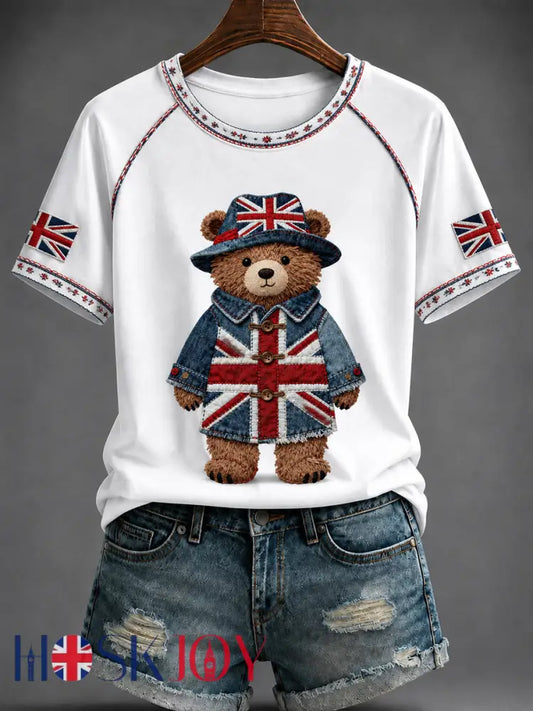 Women’s British Style Printed T-shirt - White / S