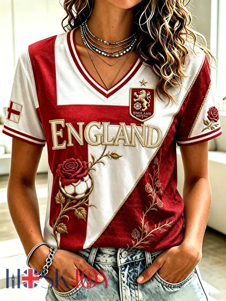 Women’s England Football V-Neck T-Shirt - A / S