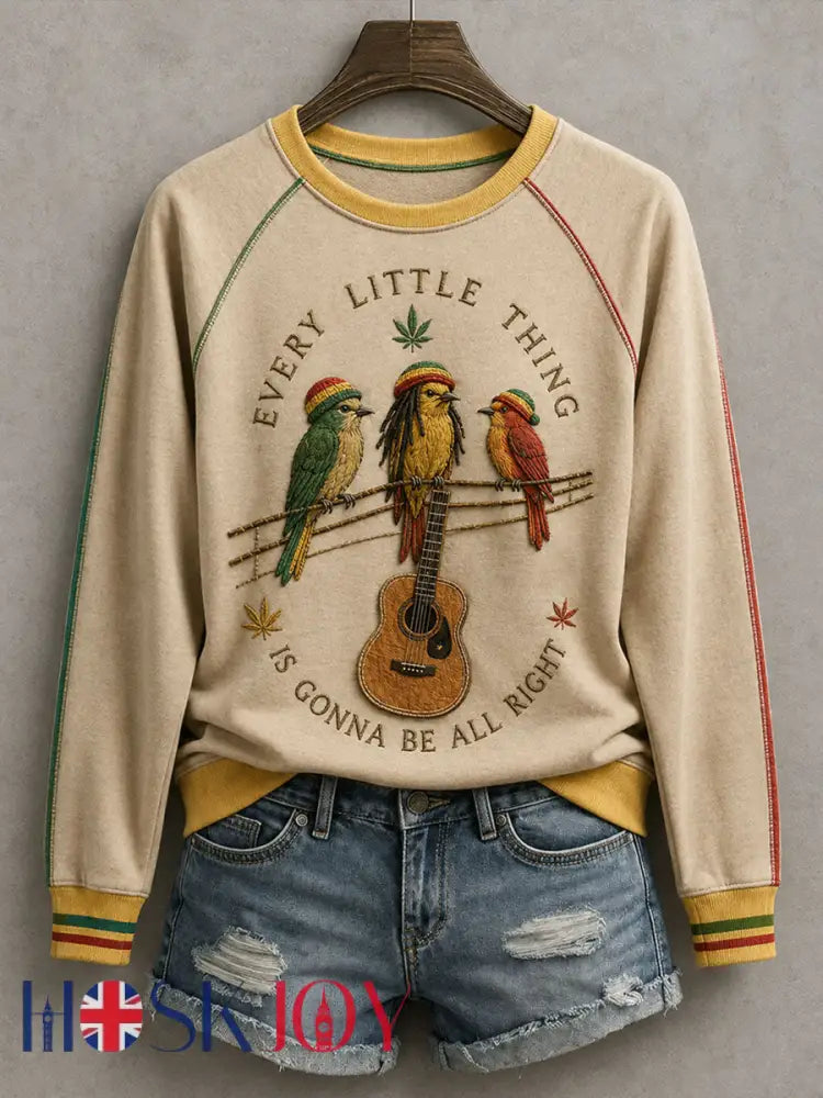 Women’s Every Little Thing Is Gonna Be All Right Sweatshirt - As picture / S