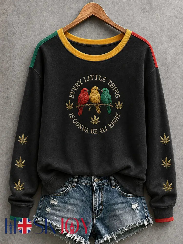 Women’s Every Little Thing Is Gonna Be All Right Sweatshirt - Black / S