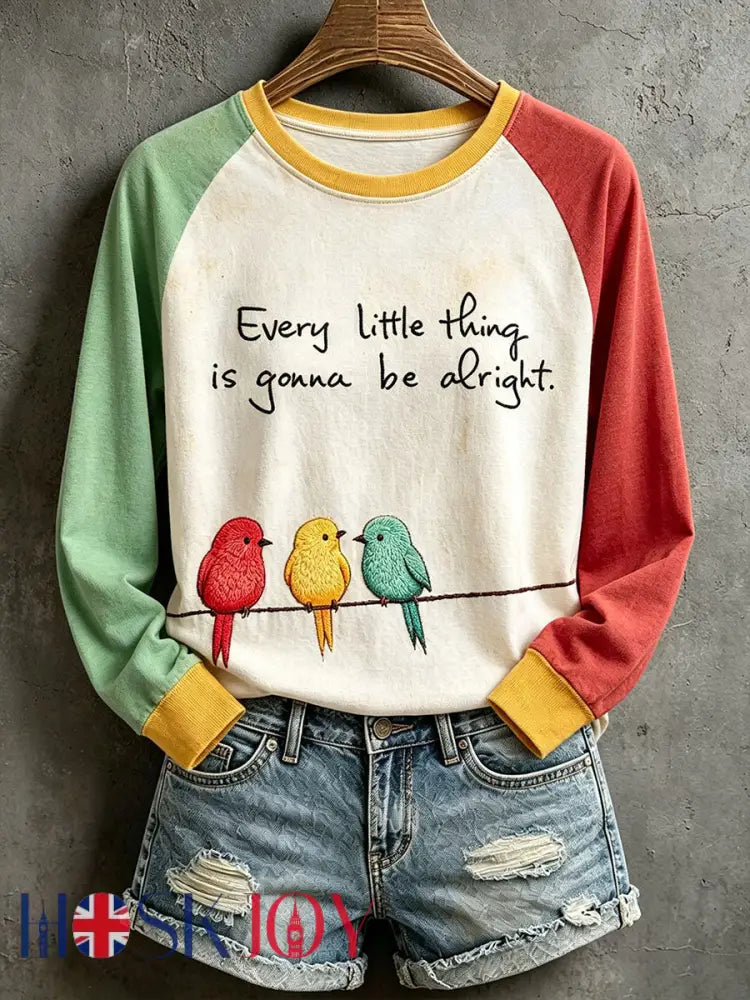 Women’s Every Little Thing Is Gonna Be All Right Sweatshirt - Creamy-White / S