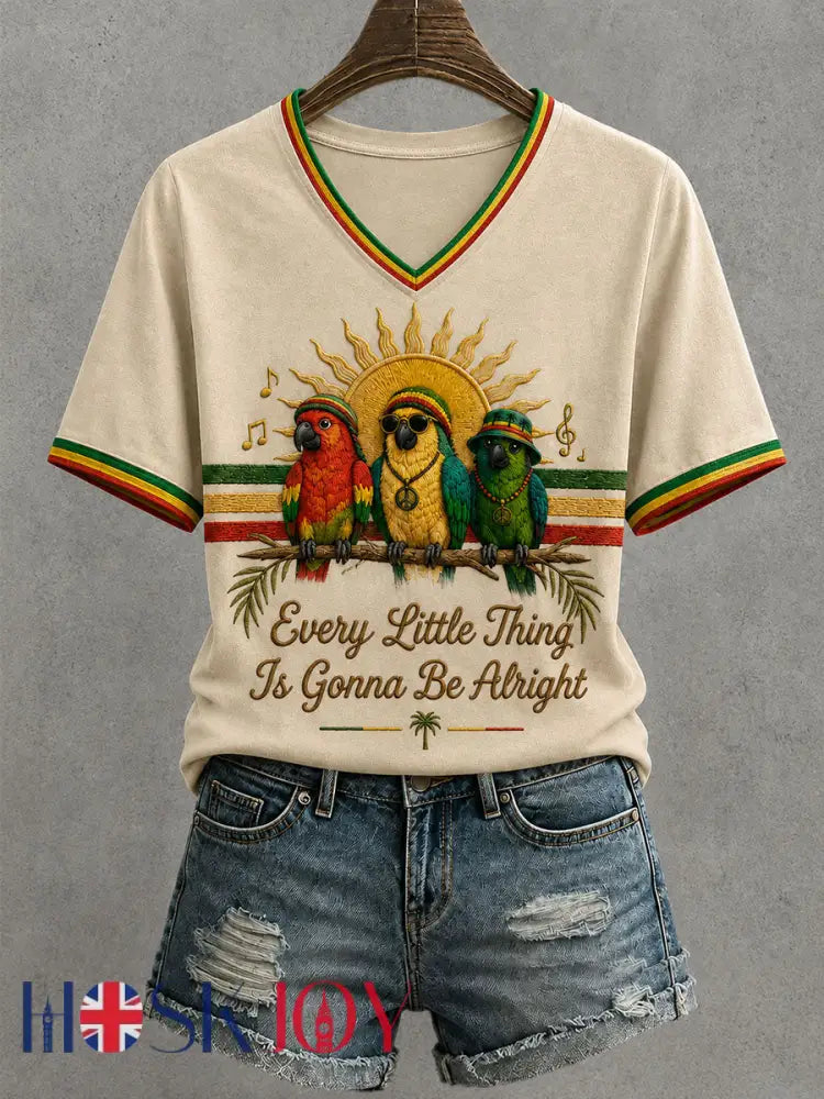 Women’s Every Little Thing Is Gonna Be All Right T-Shirt - Apricot / S