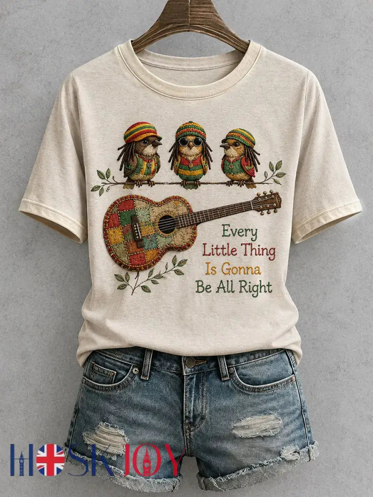 Women’s Every Little Thing Is Gonna Be All Right T-Shirt - Apricot / S